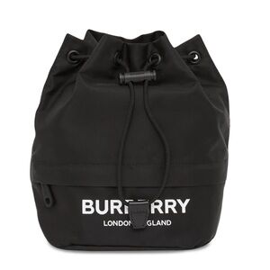 Burberry Logo-Print ECONYL drawstring pouch Bag-Black